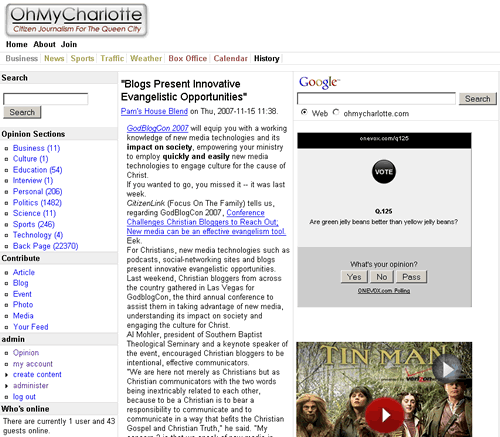 OhMyCharlotte.com linked from Creative Loafing